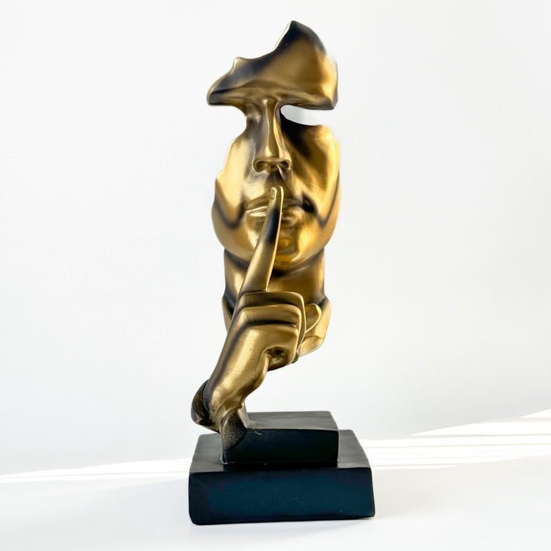 Home decor golden mask statue