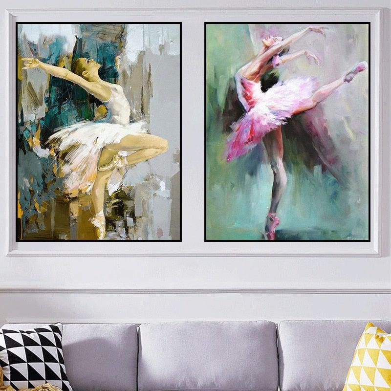 Dancing Ballerina Canvas Painting