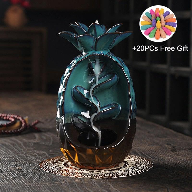 Pineapple Shape Ceramic Backflow Incense Burner