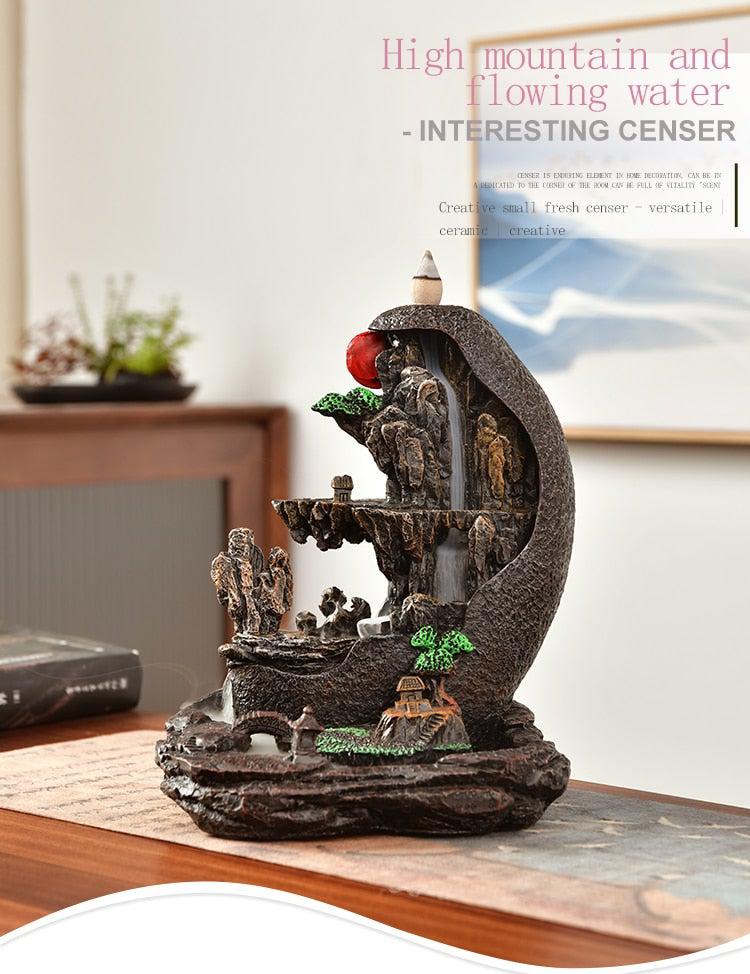 Waterfall Mountain Incense Burner